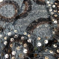 Обрабатый перью леопардовый принт трибин вышивальная ткань
